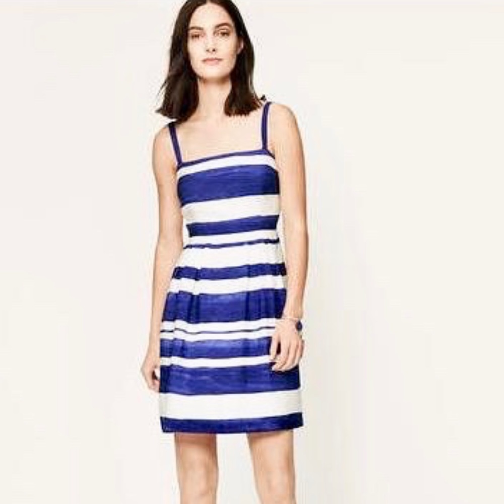 NEW Ann Taylor LOFT Petite Paint Stripe Dress